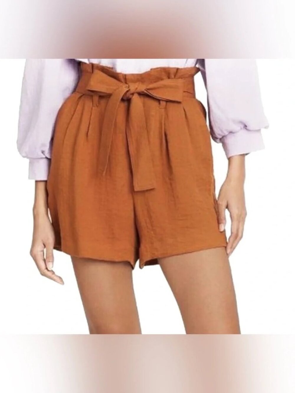 Brown Paper Bag Waist Shorts